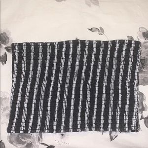 Black and white striped crop top